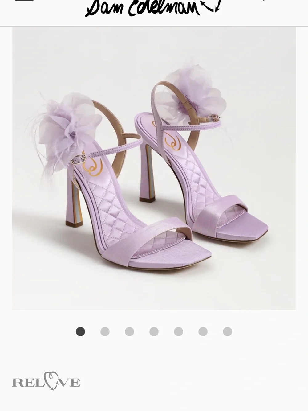 Sam Edelman 8.5 LEANA FLOWER STRAP DRESS SANDAL lilac